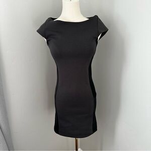 [Alice & Olivia] Gray Leather detail Dress - Size XS